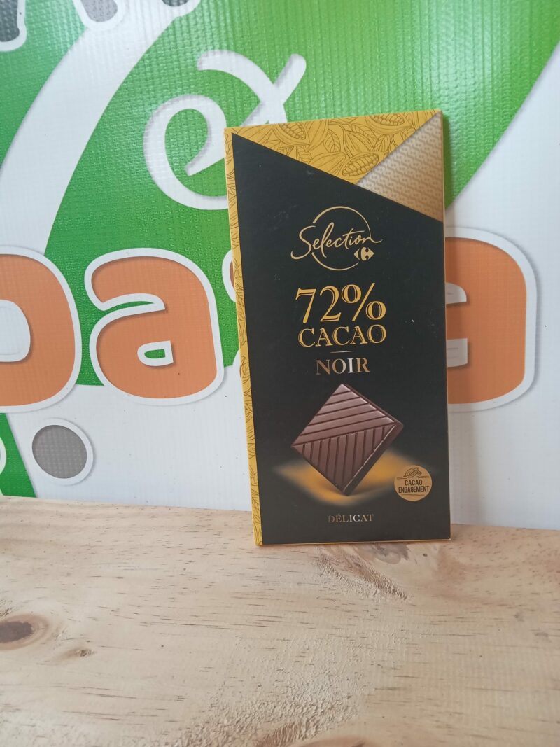 Chocolat noir 72% Cacao, intensité et délicatesse à croquer